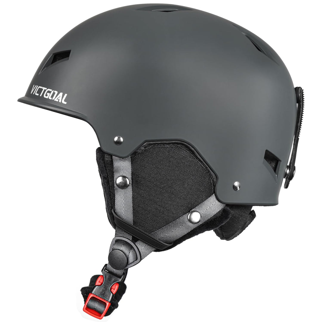 Victgoal Skihelm Herren Damen mit Warme Flusen-Ohrpolster, Gute Belüftung Sicherheits Snowboard Helm