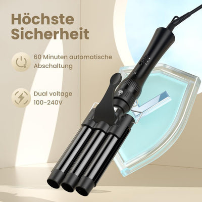 Lockenstab 3 Fässer Welleneisen Lockenstab 5 in 1 Keramikbeschichtung 5 Zubehörteile 10–32 mm Locken