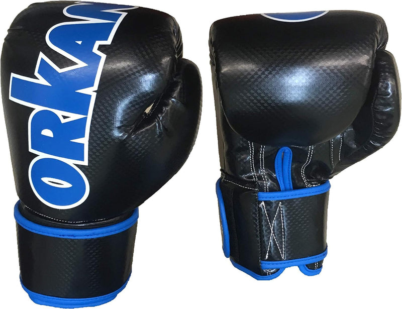 Orkansports Boxhandschuh Reflektor schwarz/blau 14oz, schwarz/blau 14oz