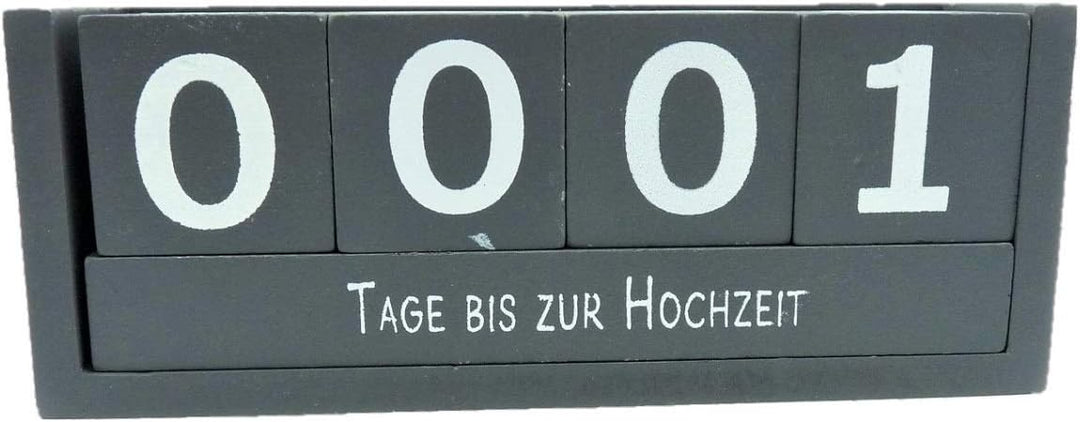 Countdown Würfel Holz 18,5 x 7 cm Tageszähler Grau