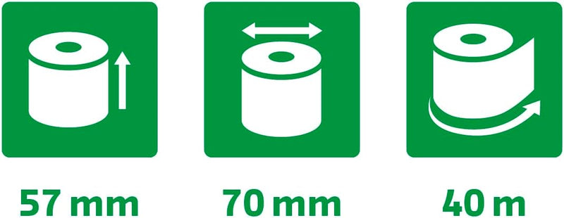 Exacompta 5770120V 50er Pack Kassenrollen, 1-lagig Offset(holzfrei) standard, Breite: 57 mm, Länge: