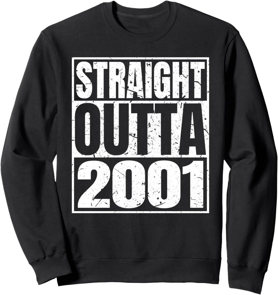 Straight Outta 2001 20th Birthday Funny 20 Years Old Vintage Sweatshirt