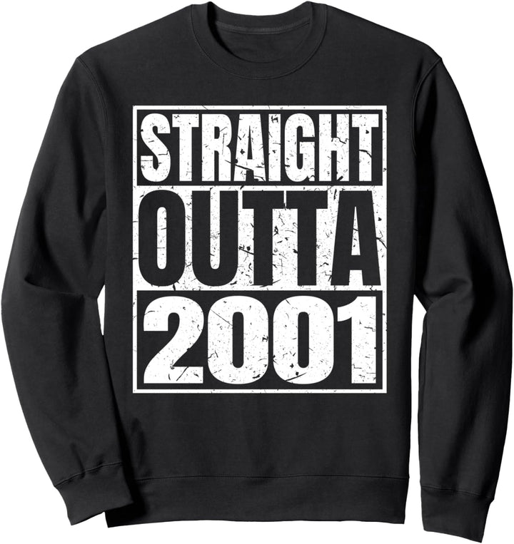 Straight Outta 2001 20th Birthday Funny 20 Years Old Vintage Sweatshirt