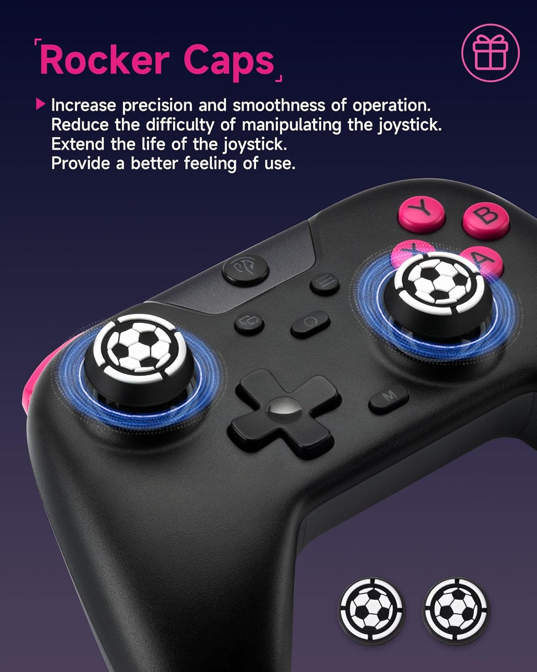EasySMX X05 Controller PC mit 7 Farbe RGB Licht, Controller PC wireless mit Hall Joysticks & Hall Tr