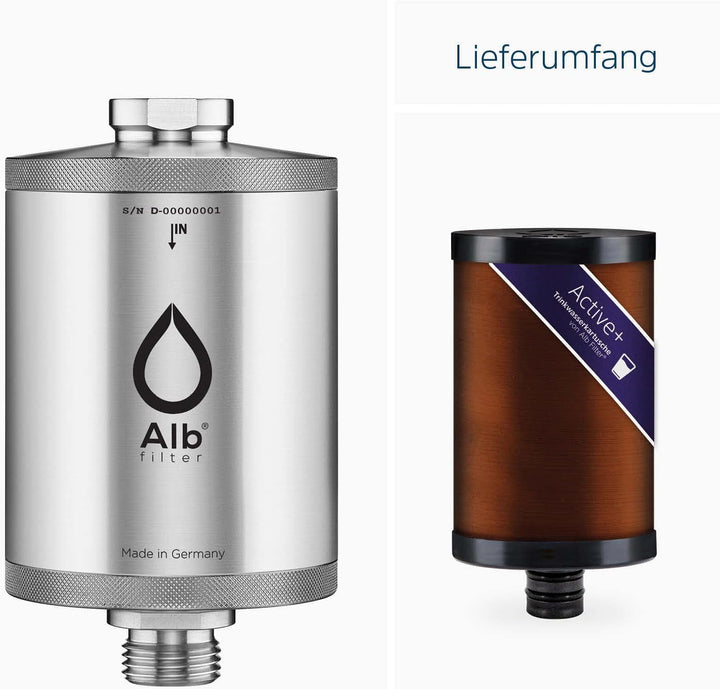 Alb Filter UNTERTISCH ACTIVE PLUS Wasserfilter Küche Edelstahl Natur | Gegen Schadstoffe, Kalk und B
