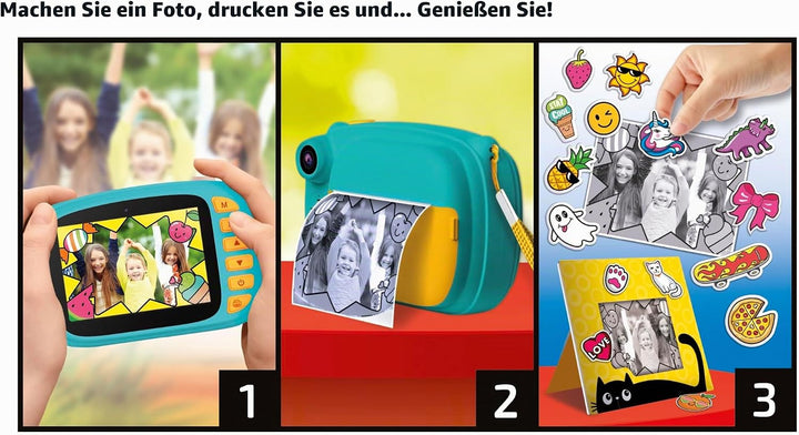 Lisciani - Print CAM - Sofortbildkamera - Hi-Tech Bildung - 4 Zoll Vollfarbdisplay - Dual Kamera für