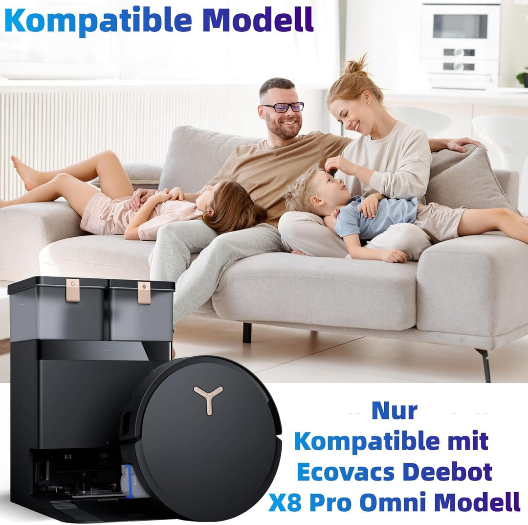 Bluearks 19 Stück Zubehörset für Ecovacs Deebot X8 Pro Omni/X8 Omni Saugroboter, 1 Hauptbürste, 4 Fi