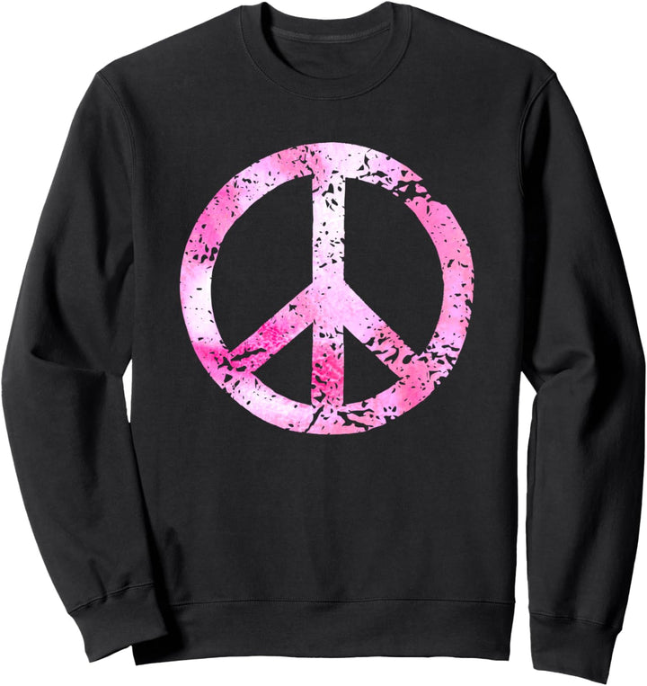 Spass Friedenszeichen Aquarell rosa böhmische Hippie Grafik Sweatshirt