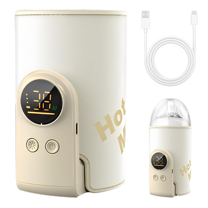 Flaschenwärmer Baby unterwegs, 8000mAh Akku Tragbarer Flaschenwärmer Baby Mit LCD-Display &amp; Nachtlic