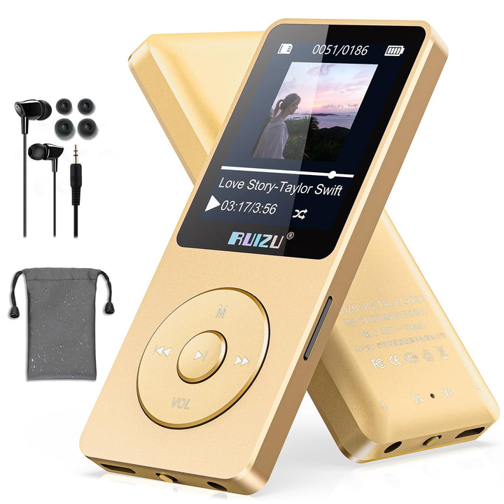 64GB MP3 Player with Bluetooth 5.3, 1.8" Screen Portable Music Player, FM Radio, Voice Recording, EB