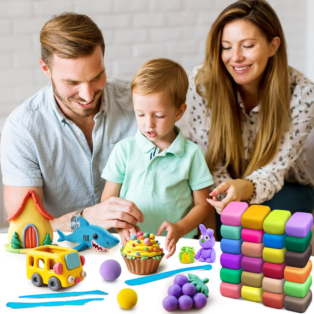 YOPINSAND Modelliermasse Lufttrocknend, 84 Farben Lufttrockener Knete für Kinder, Modelliermassen, G