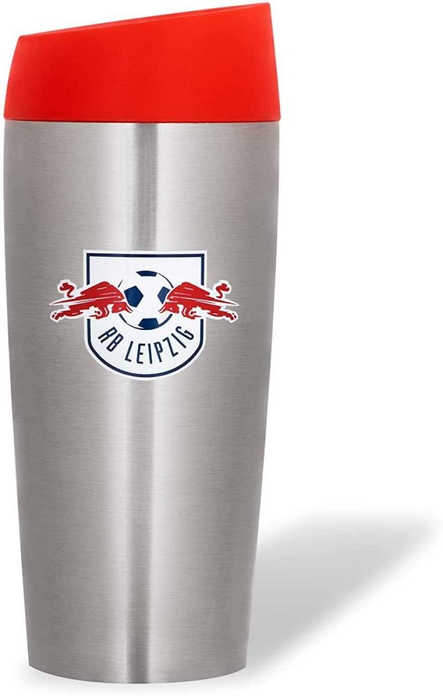 RB Leipzig Club Thermobecher Edelstahl silbern/rot Coffee to go Becher RBL - Plus Lesezeichen Wir li