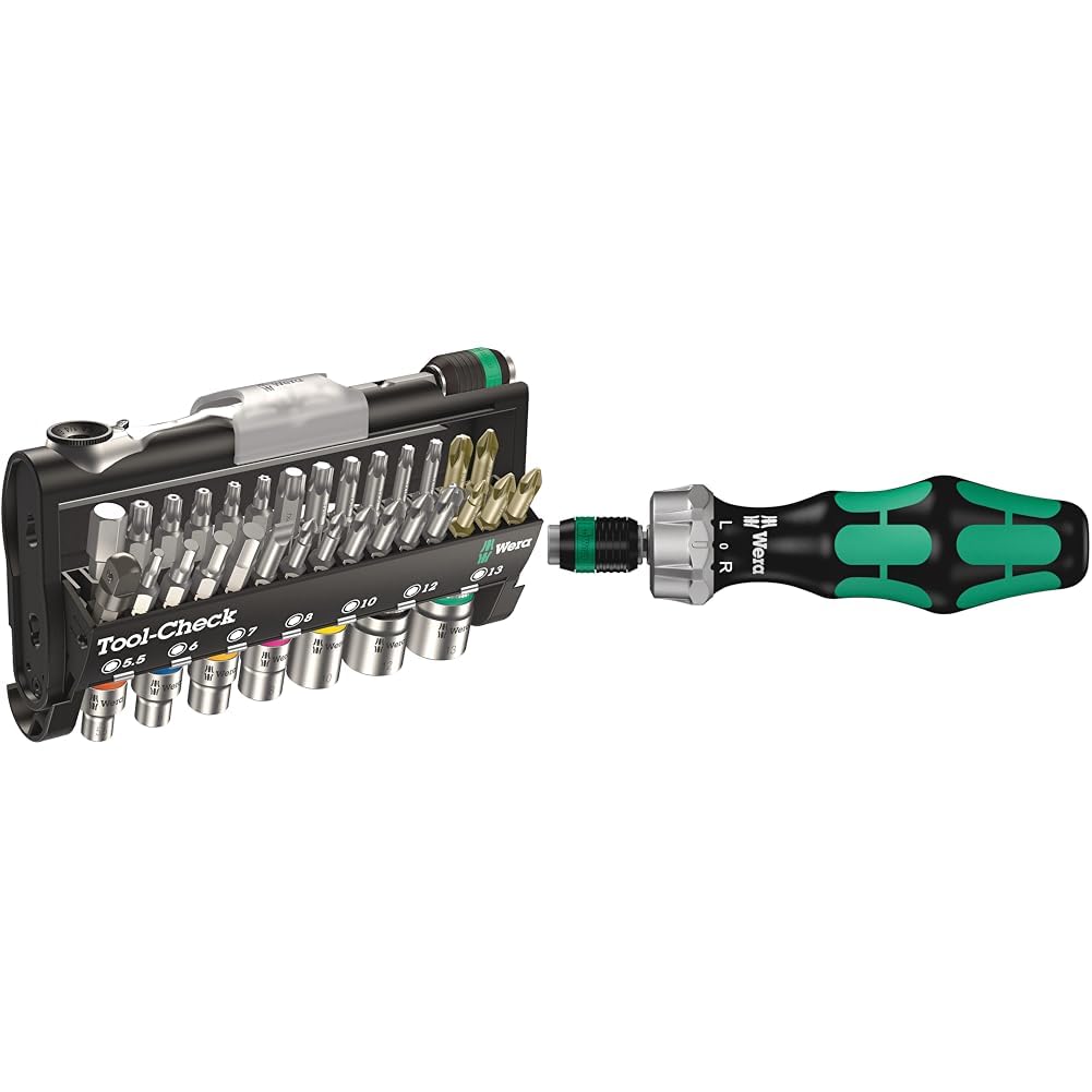 Wera 05073220001 Tool-Check 1 SB, Kompakt Werkzeug Satz, 38-teilig & Ratschenschraubendreher 816 RA,