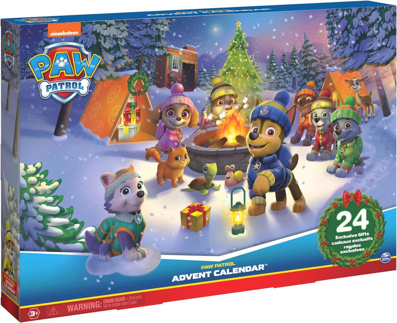 PAW Patrol Adventskalender - 24 Spielzeug-Überraschungen für eine fantasievolle Winterwelt, 7 Welpen