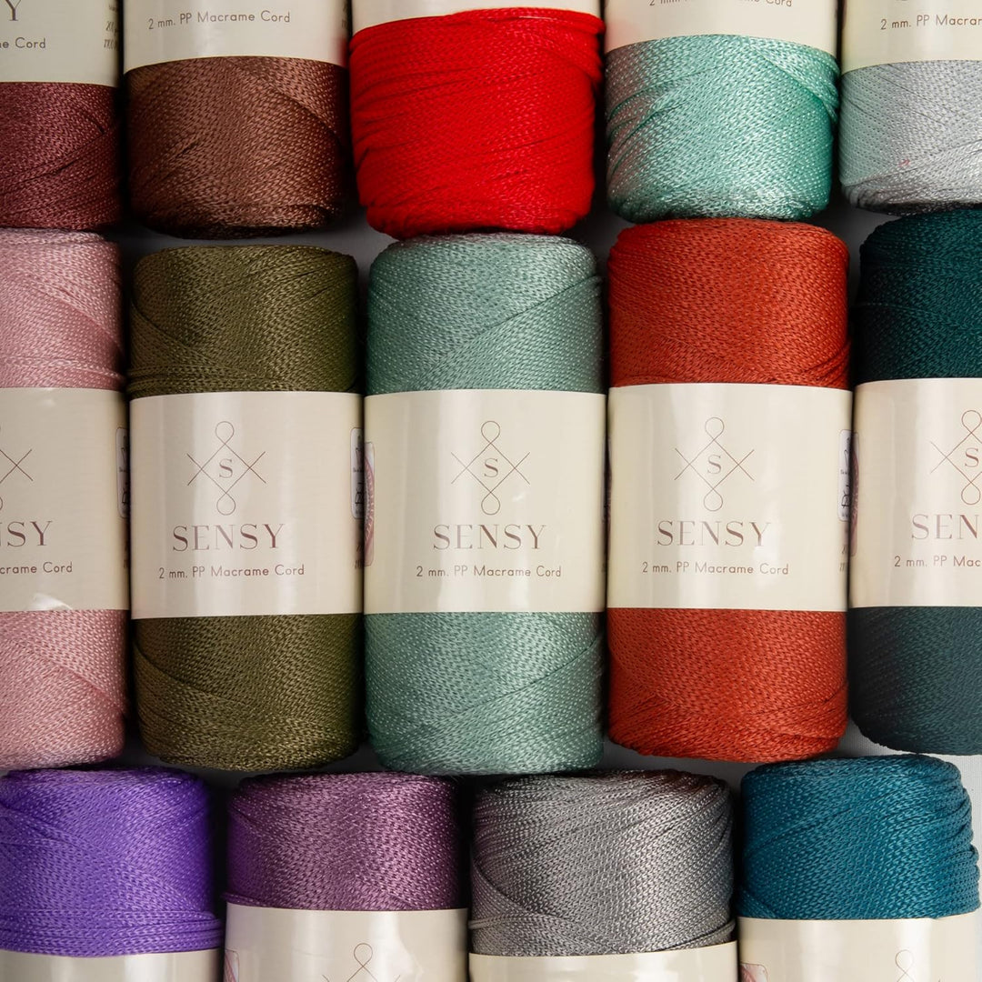 2 Garnstrange Sensy Premium 2 mm 230 Meter Polyester-Seil, 100% Polypropylen-Kordel Makramee-Kordel