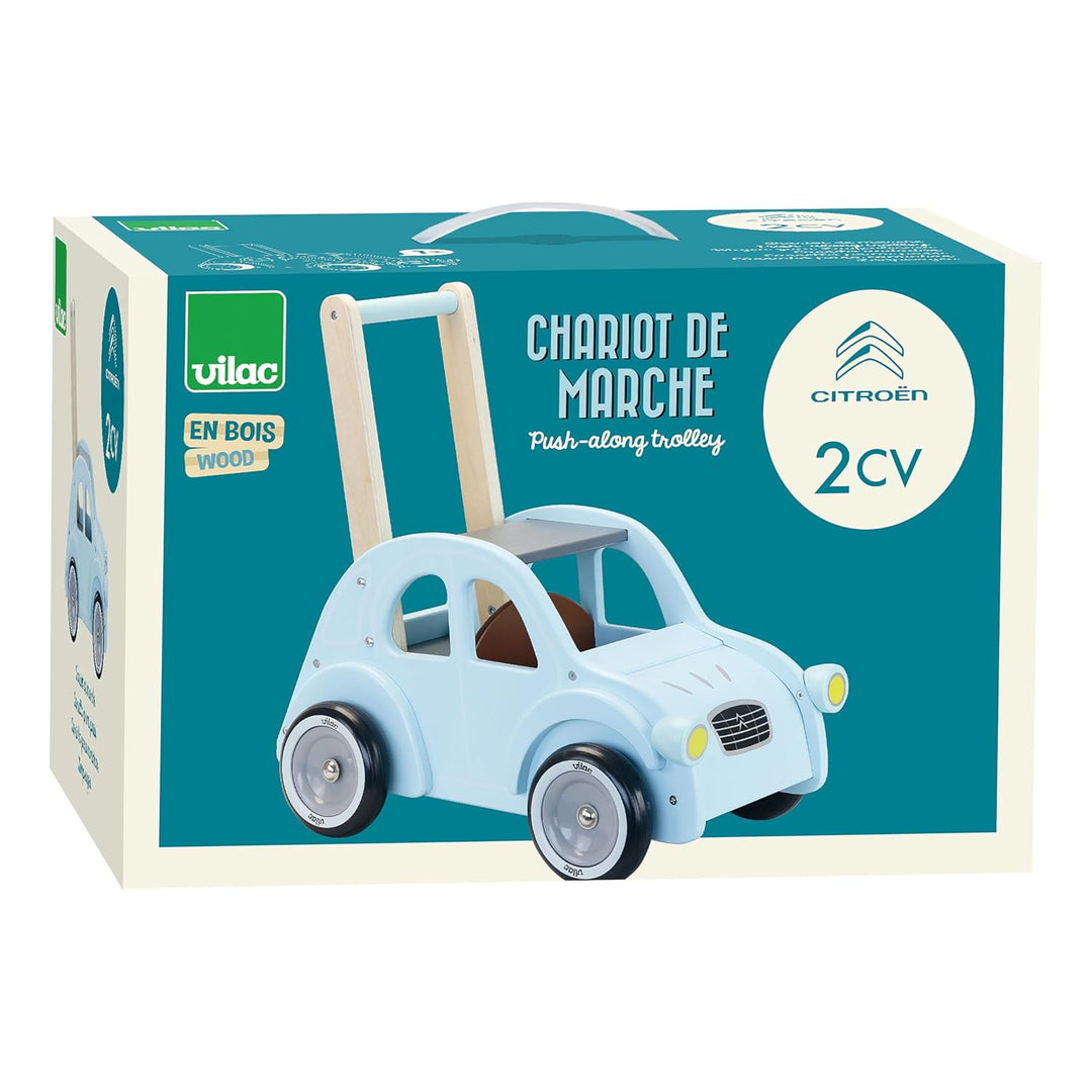 Vilac VIL1132 Lauflernwagen Citroen 2CV Kleinkind Walker/Fahrt, Auto Rutscher + Schiebewagen, Klein,