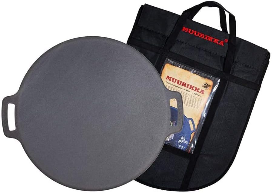 MUURIKKA Grillpfanne 58cm, Outdoor Pfanne, Feuerpfanne mit Beinen aus robuster Walzstahl für Lagerfe