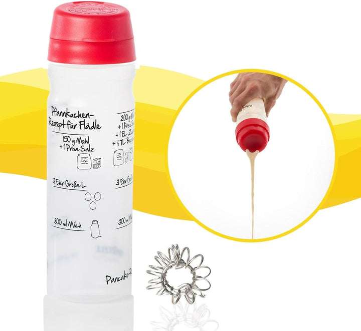 Spätzle-Shaker Shaker-Set Duo (ROT) mit 875ml-Pfannkuchen-Shaker + 4-Portionen