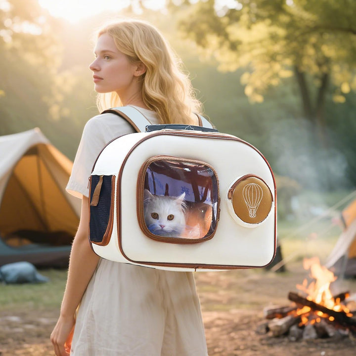 PETCUTE Hundetransportbox mit Rollen,Faltbarer Katzenrucksack mit Innerer Sicherheitsleine,Tragbar u