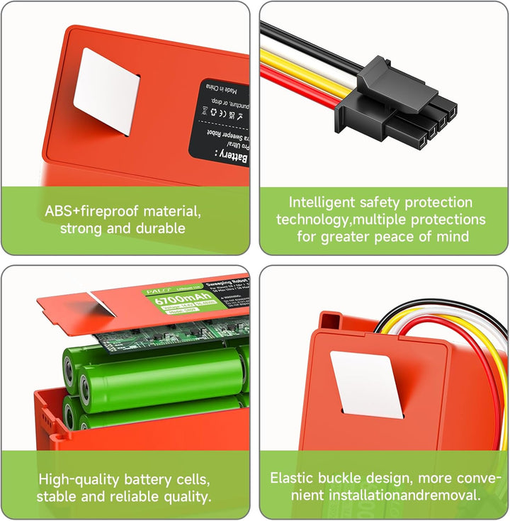 6700mAh Akku für Xiaomi Roborock S5, S50, S5 Max, S6, S6 MaxV, S7 MaxV Ultra/Pure, S8, S55, Brr-2p4s