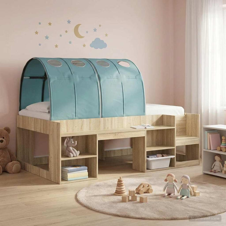 Bettunnel Himmelblau 2 Stück 211 x 67,5 x 2 cm Polyester, Zubehör für Doppelbett, Lattenrost, Bettha