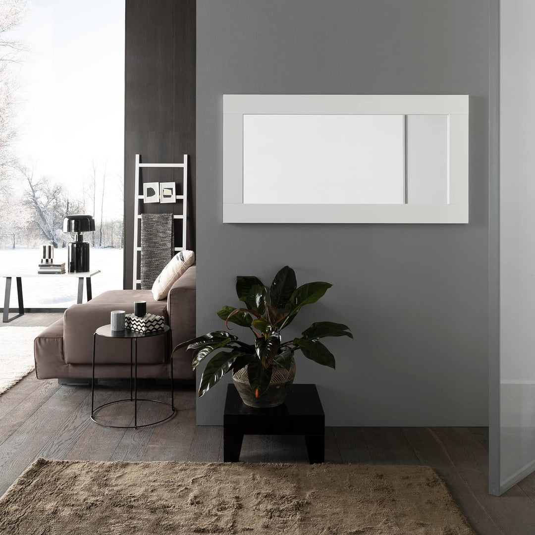 ARHome Wandspiegel, 126 x 66 cm, Weiss Matt, Spiegel, Made in Italy Weiss Matt 126 x 66, Weiss Matt