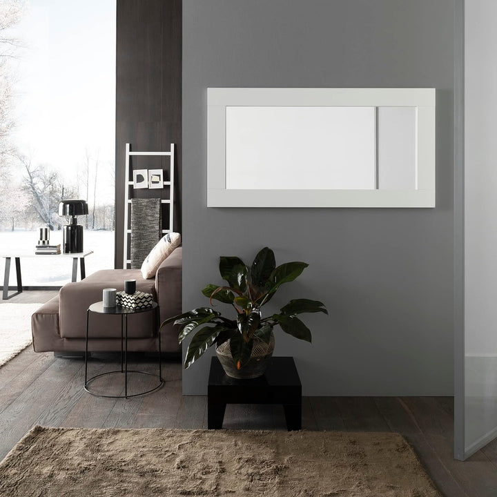 ARHome Wandspiegel, 126 x 66 cm, Weiss Matt, Spiegel, Made in Italy Weiss Matt 126 x 66, Weiss Matt