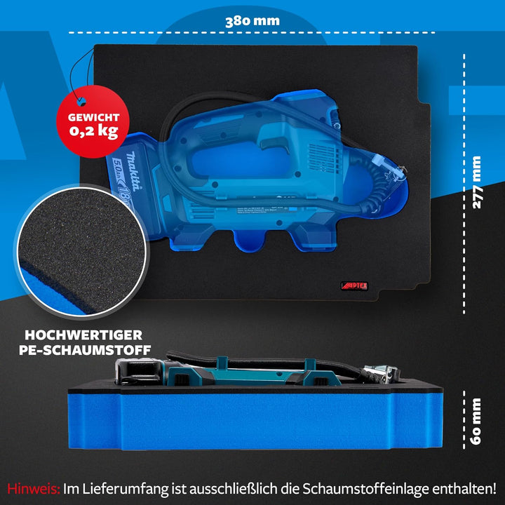 APTEX Schaumeinlage passend für Makita Akku-Kompressor DMP 180 für MakPac Gr. 2-3