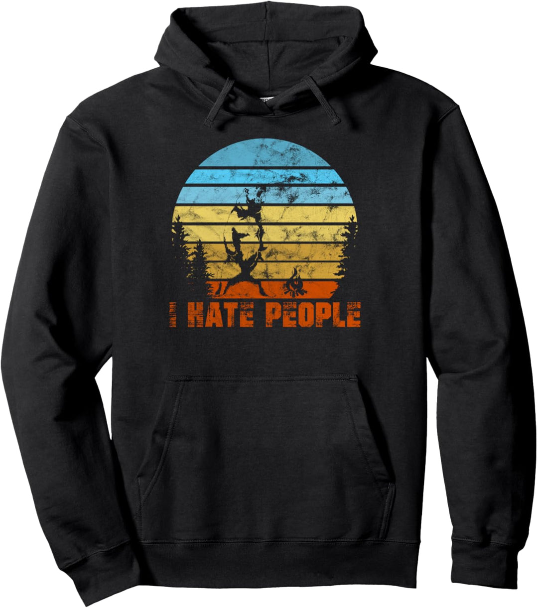 I Hate People I Eat People Camping Geschnek Hiking Bär Pullover Hoodie