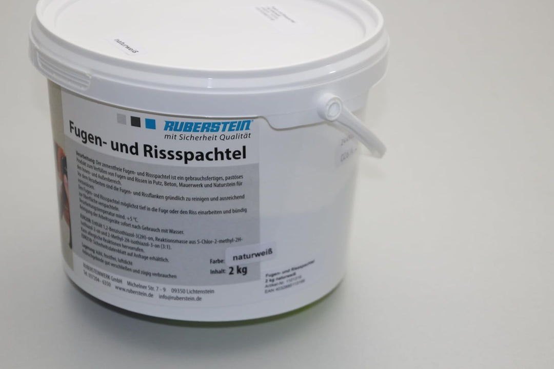 Ruberstein Fugen- und Rissspachtel naturweiss, 2 kg gebrauchsfertig im Eimer