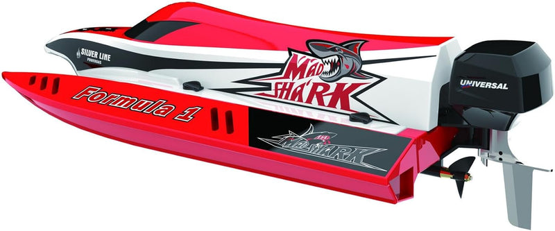 Amewi F1 Mad Shark V2 RC Einsteiger Motorboot RTR 430mm, Weiss-schwarz