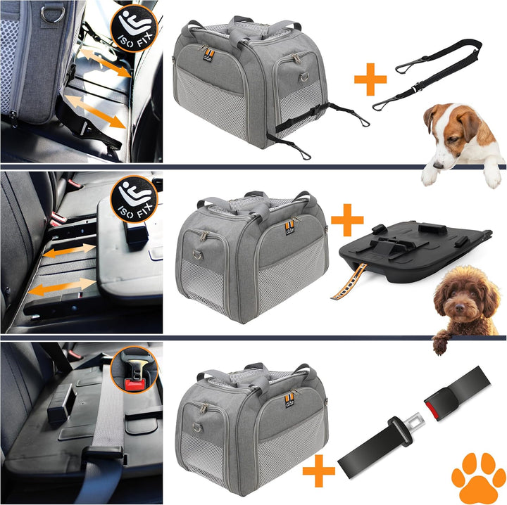 Modell CAR-GO Faltbare Hundebox und Transportbox für Katzen | ISOFIX für einfachen Einbau im Auto |
