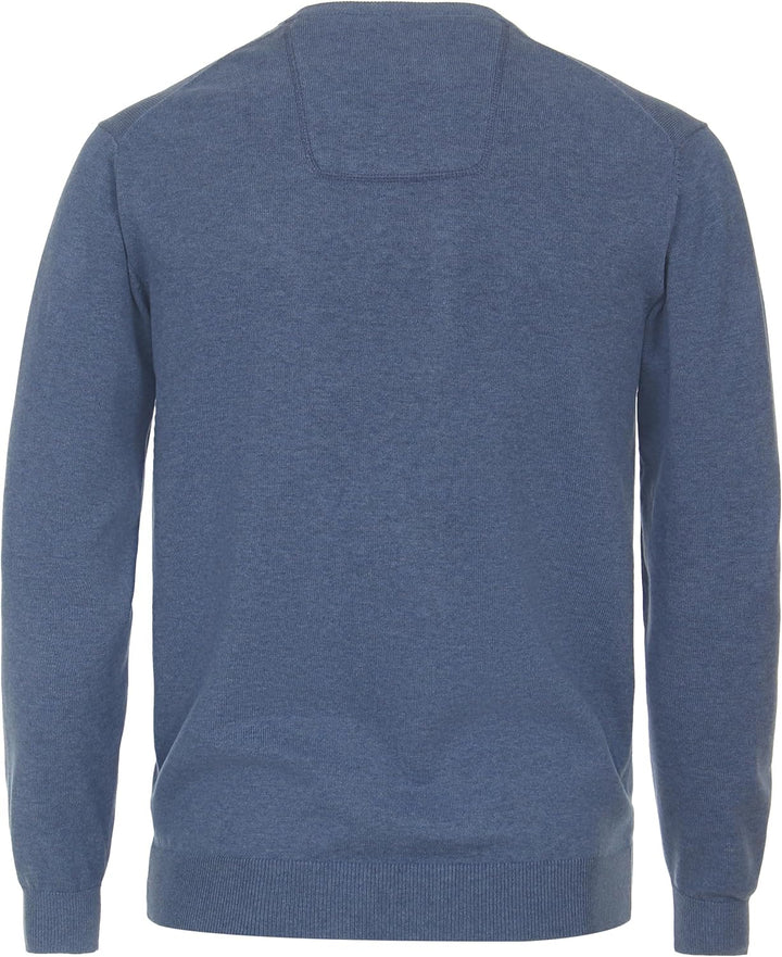 CASAMODA Herren Pullover mit V-Ausschnitt unifarben Elastischer Bund L 199 Aqua Bis Petrol, L 199 Aq