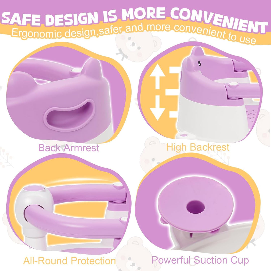 Badewannensitz Baby ab 6-24 monate Badesitz Baby mit 4 Starken Saugnäpfen Ergonomisch Rückenlehne un