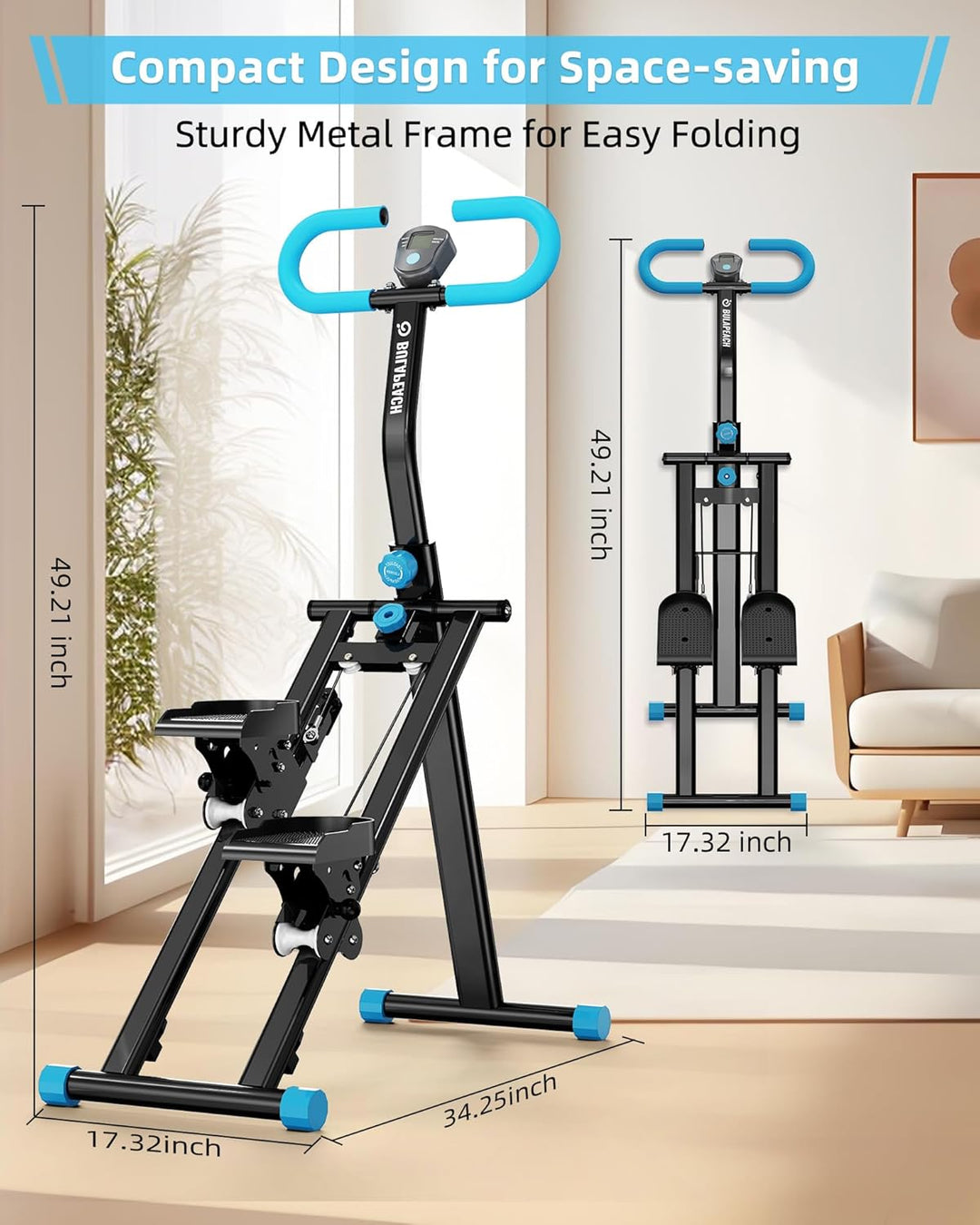 Vertikale Klettermaschine,Stair Stepper für Home Gym Übung,Vertical Climber Trainingsgerät mit Griff