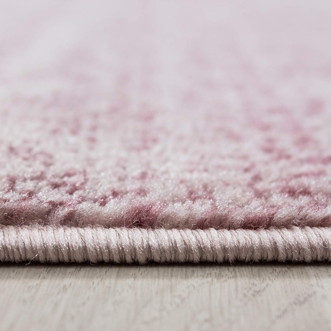 Carpetsale24 Teppich Wohnzimmer Unicolor - Einfarbig Pink Meliert 140 x 200 cm - Kurzflor Teppich Sc
