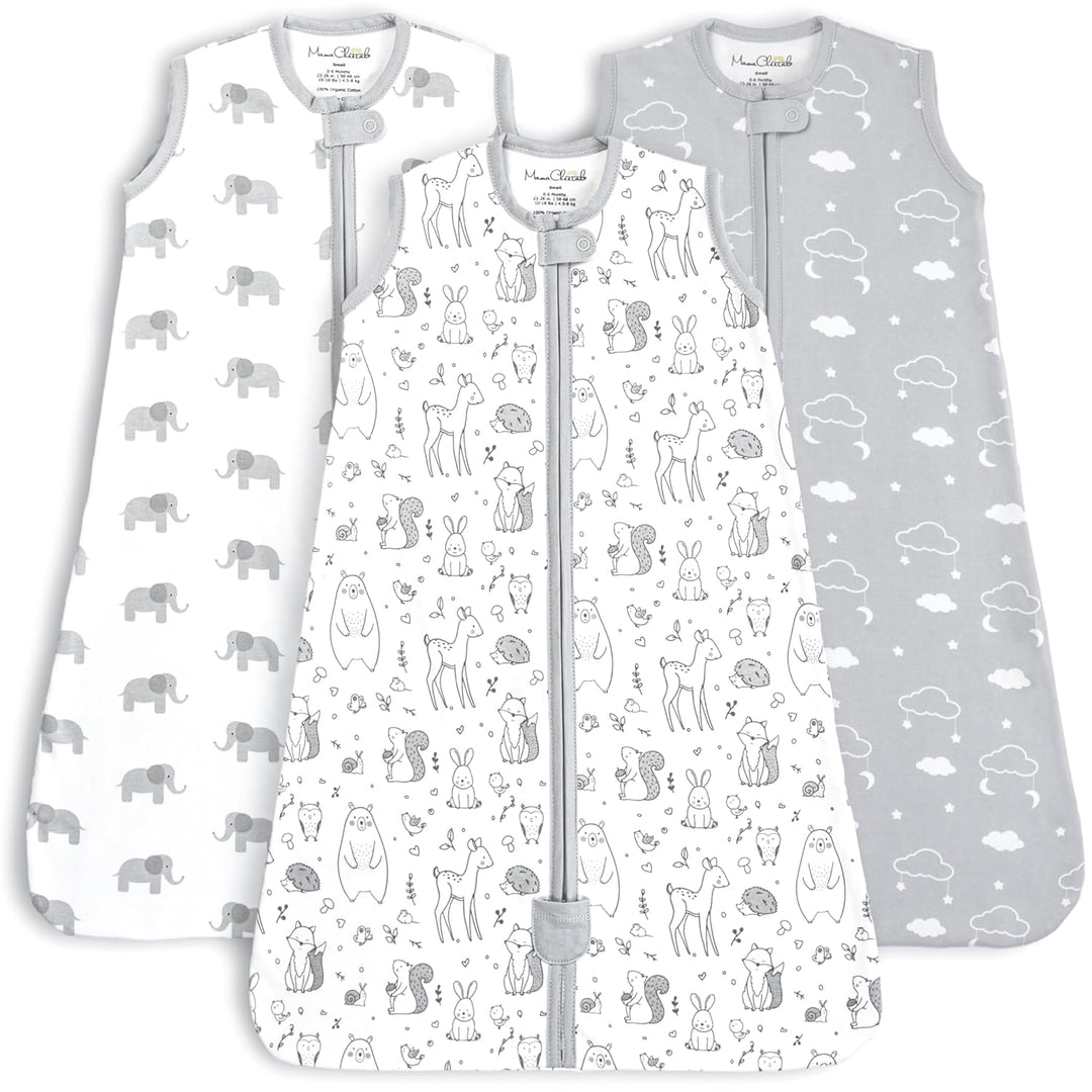 Mama Cheetah Baby Schlafsack, 0.5 TOG 100% Bio-Baumwolle, Ideal für den Sommer, Sommerschlafsack für