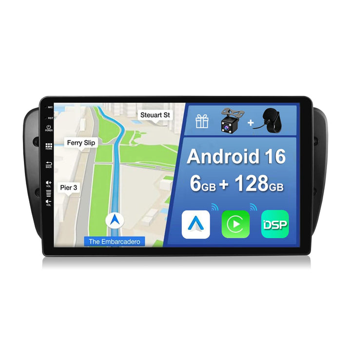 [6GB+128GB] Android 14 Autoradio für Seat Ibiza 6J (2009-2014)-[Integriertes CarPlay/Android Auto/DS