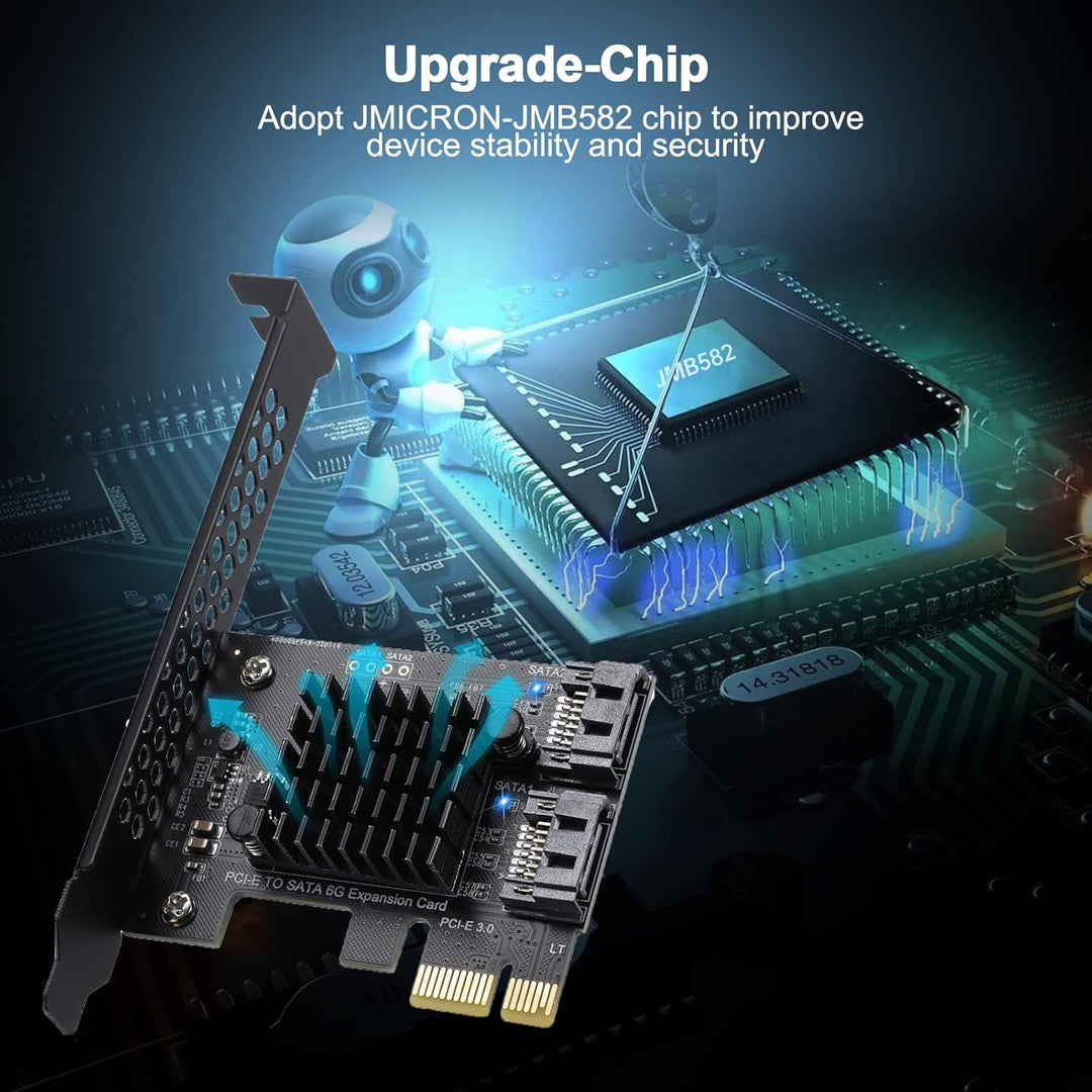 PCI-E zu SATA 3.0 Controller-Karte, 2-Port SATA III 6Gbps Erweiterung Karten, Unterstützt PCI-Expres