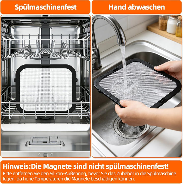 2 Stück Magnetischer Spritzschutz für Ninja Foodi Max Dual Zone Heissluftfritteuse AF400EU 9,5 L, Sp