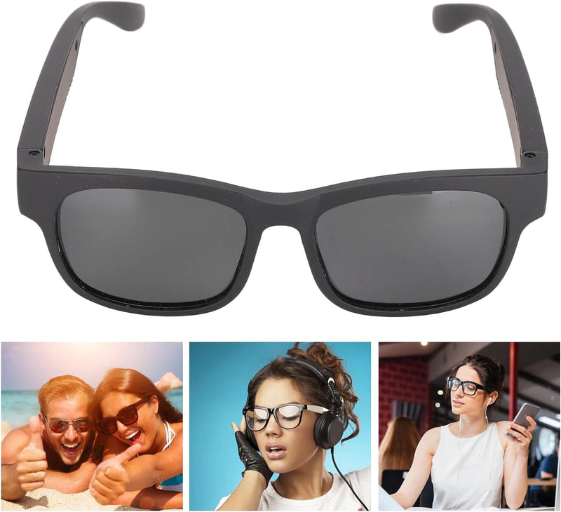 ASHATA Smart Audio Brille, Open Ear Wireless Bluetooth Sonnenbrille mit Kopfhörer, Noise Cancelling