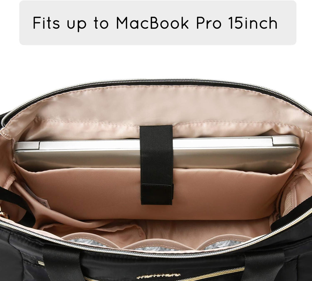 mommore Brustpumpentasche/Wickeltasche mit 15-Zoll-Laptopfach, passend für die meisten Brustpumpen w