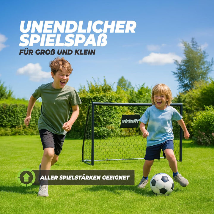 VirtuFit Fussballtor mit Torwand für Kinder – Fussballtore 180 x 120 x 60 cm Premium Tor, 180 x 120