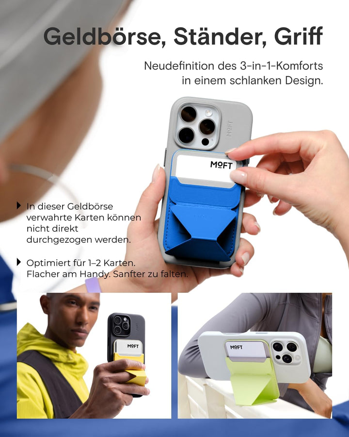 MOFT MagSafe Wallet Ständer für iPhone 15/14/13/12 Serie Kompatibel mit MagSafe, MOVAS Vegan Leder M