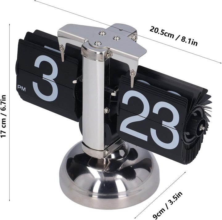 HERCHR Retro-Flip-Down-Uhr, Automatisches Umblättern Grosser Zahlen, Mechanische Schreibtischuhr, In