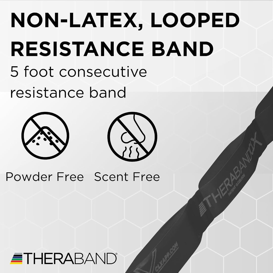 THERABAND CLX Resistance Band with Loops Schwarz - Besonders schwer - Fortgeschrittene Level 1 Schwa