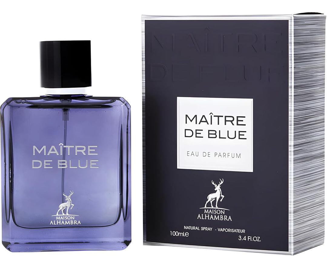 Maison Alhambra Maitre de Blue for Men Eau De Parfum Spray, 3.4 Ounce