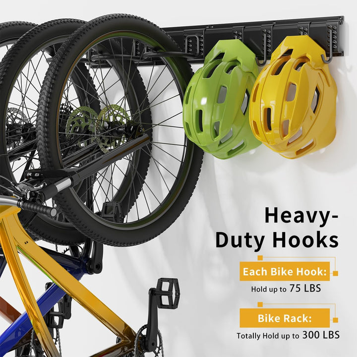 Housolution Fahrradregal 64Inch für 6 Räder + 5 Helme,bis zu 500lbs, Heavy Duty Fahrradaufhängung fü