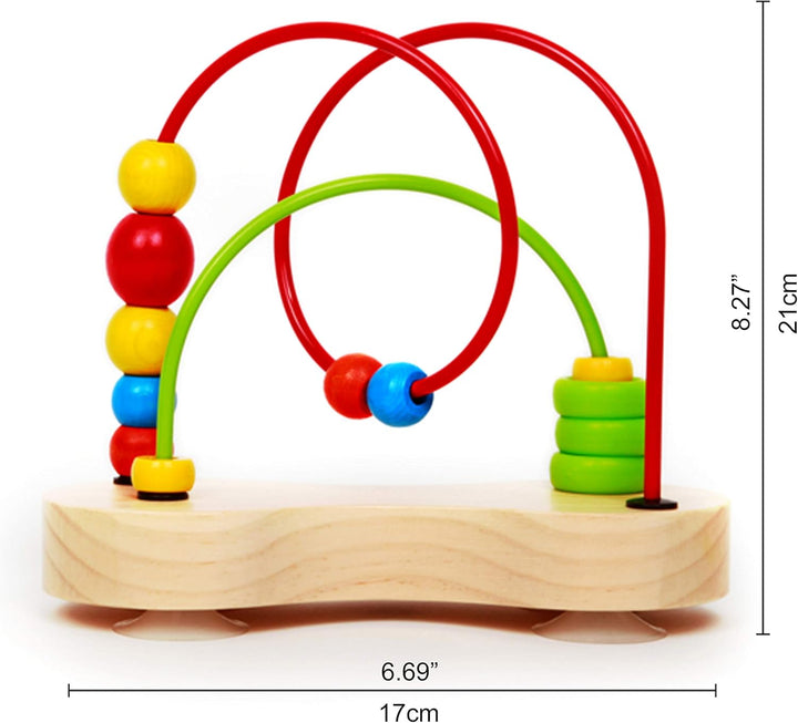 Hape Double Bubble Holzperlen-Labyrinth | Preisgekröntes pädagogisches Draht-Achterbahn-Sortier-Puzz