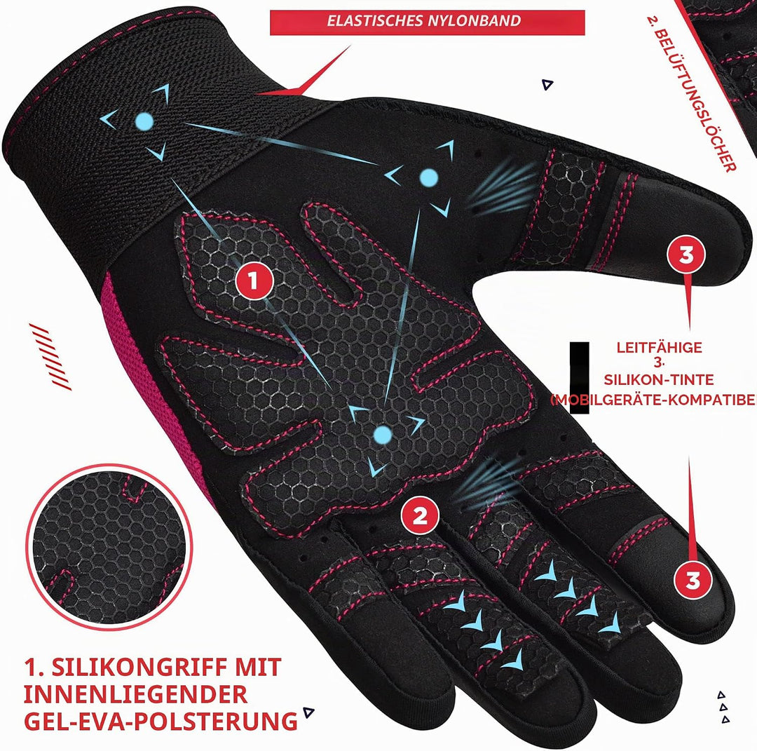 RDX Fitness Handschuhe Vollfinger Damen Herren, Gewichtheben Touchscreen Trainingshandschuhe, Bodybu